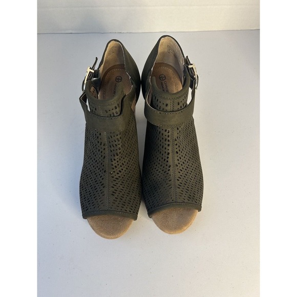 Giani Bernini Jaccee Memory-Foam Perforated Shooties Heeled SZ 7 Olive Green - Picture 4 of 10